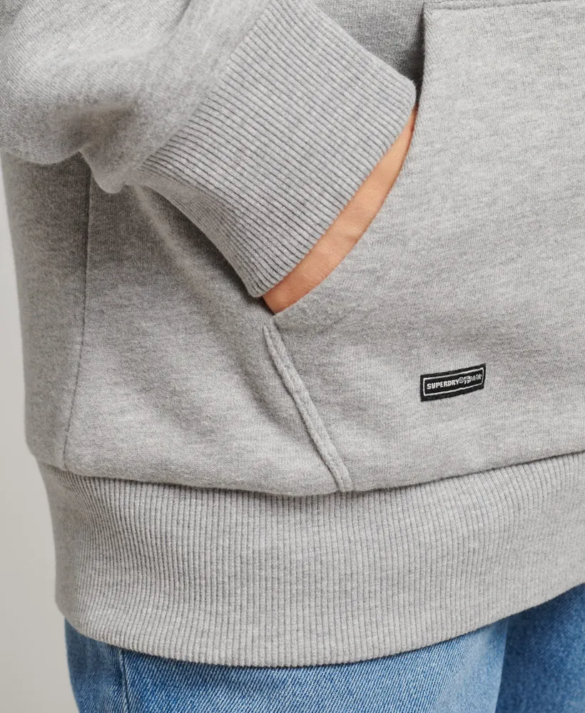 Vintage Logo Rainbow Zip Hoodie | Grey Marle