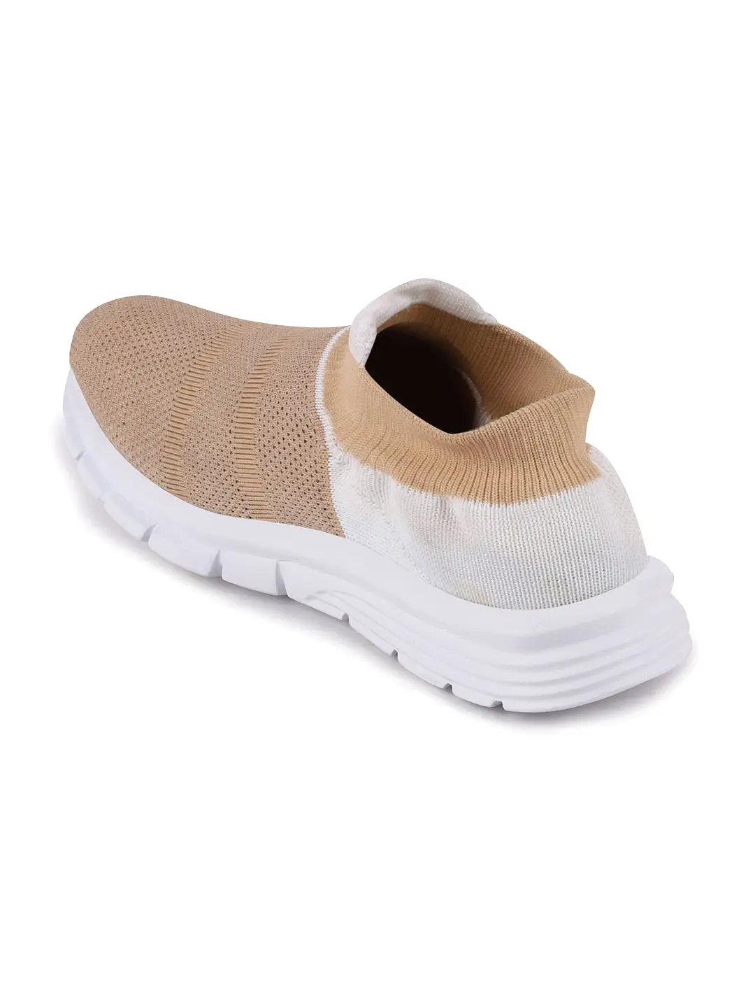 Women Beige Sports Slip-On Outdoor Walking Shoes