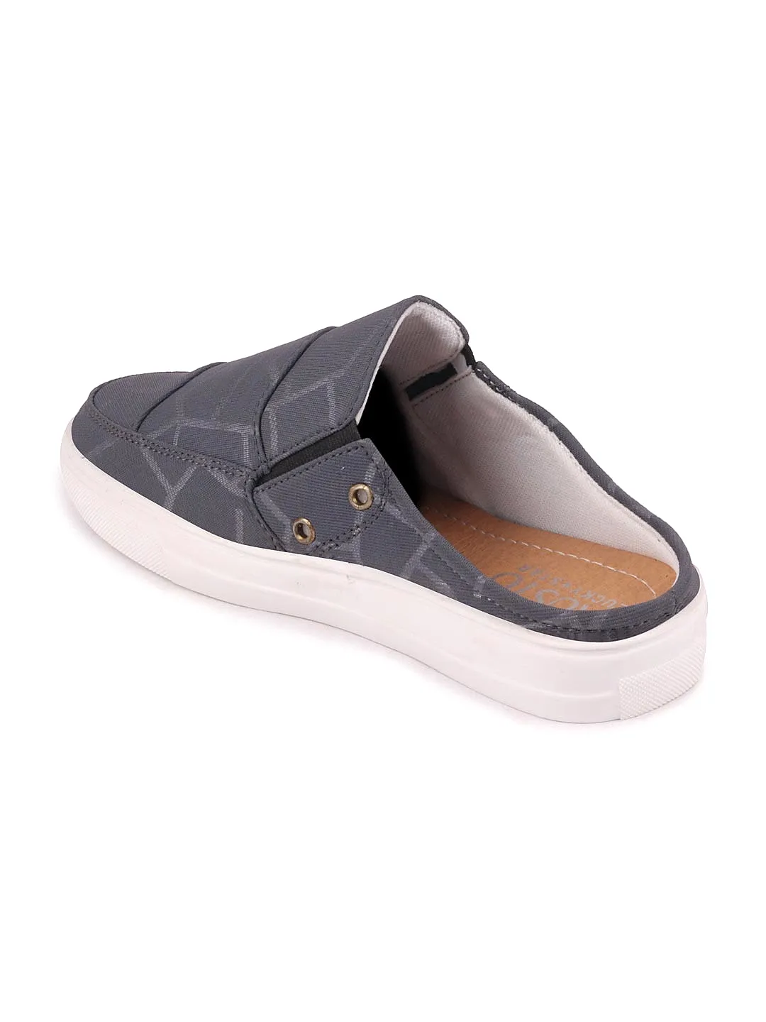 Women Grey Casual Canvas Slip-On Shoes