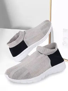 Women Grey Sports Slip-On Walking Shoes