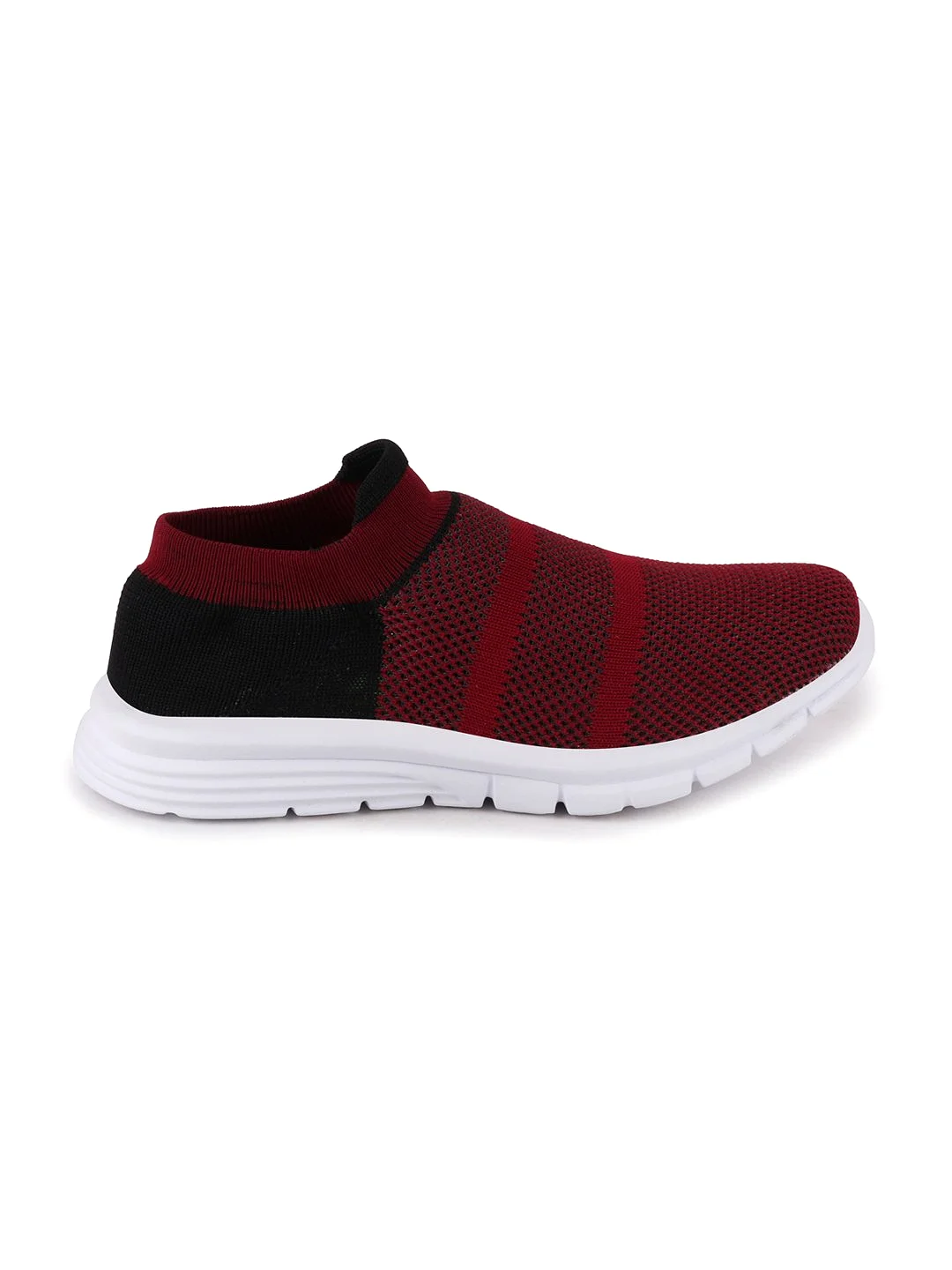 Women Maroon Sports Slip-On Outdoor Walking Shoes