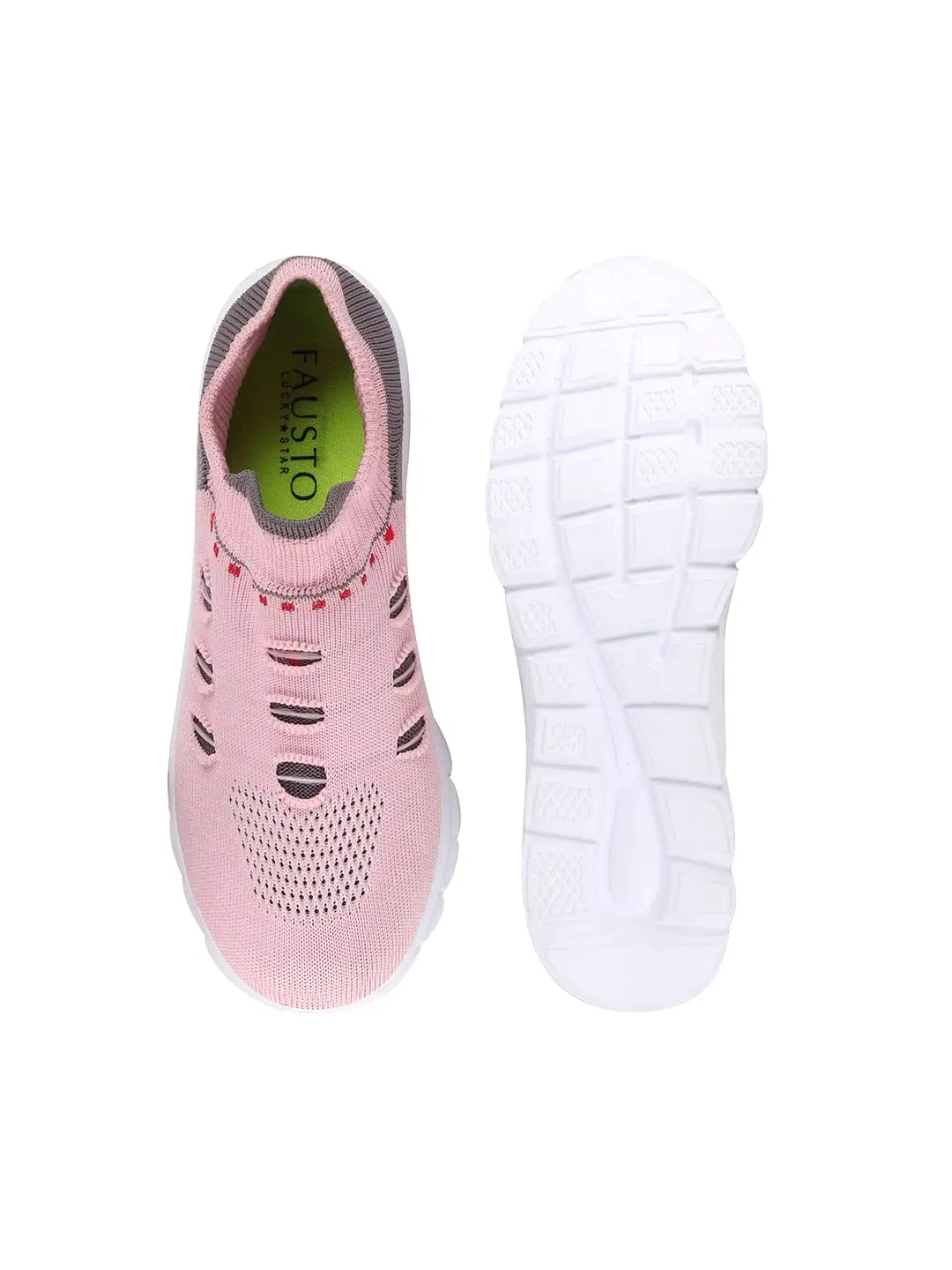 Women Pink Sports Slip-On Walking Shoes