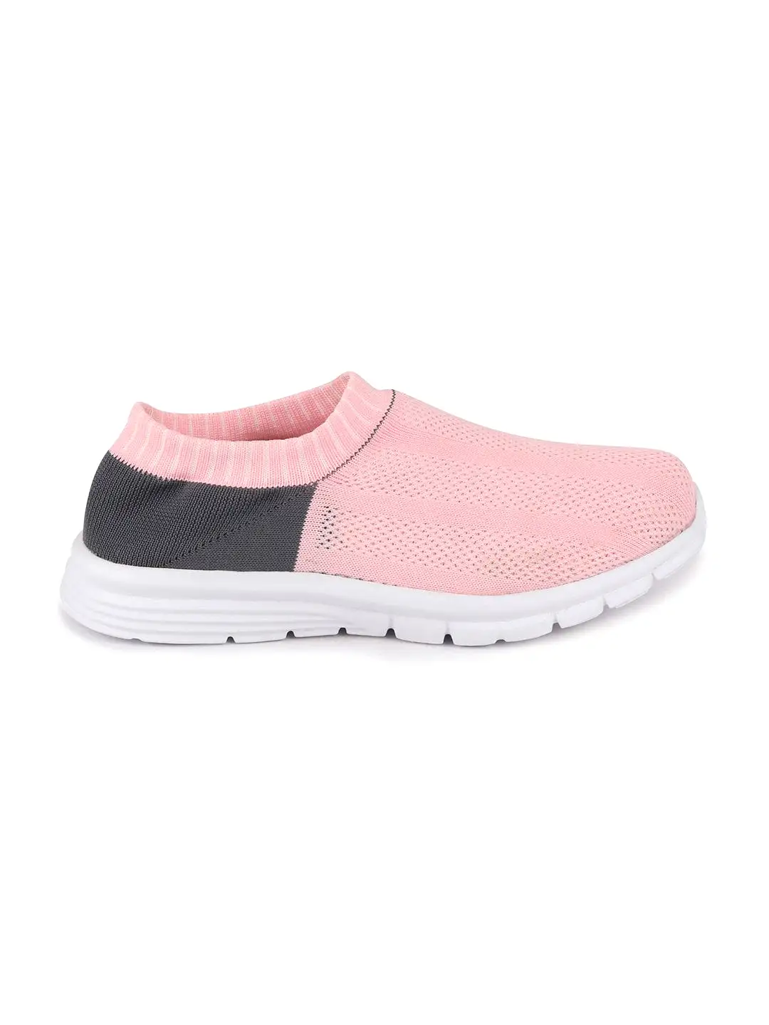 Women Pink/Black Sports Slip-On Walking Shoes