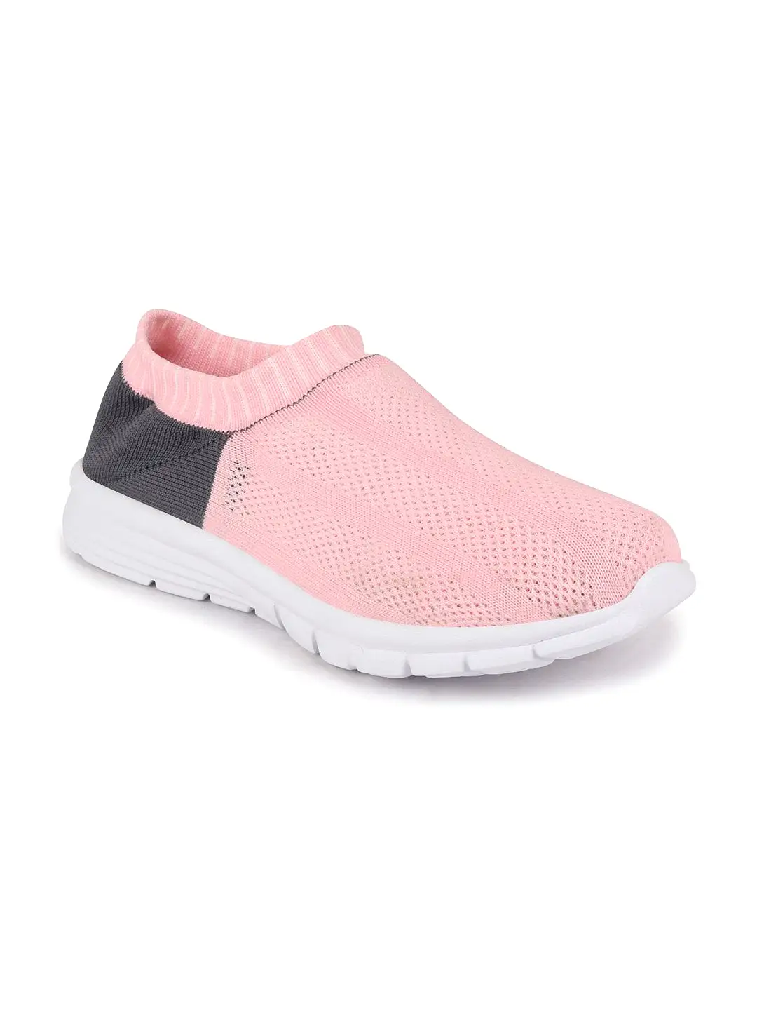 Women Pink/Black Sports Slip-On Walking Shoes