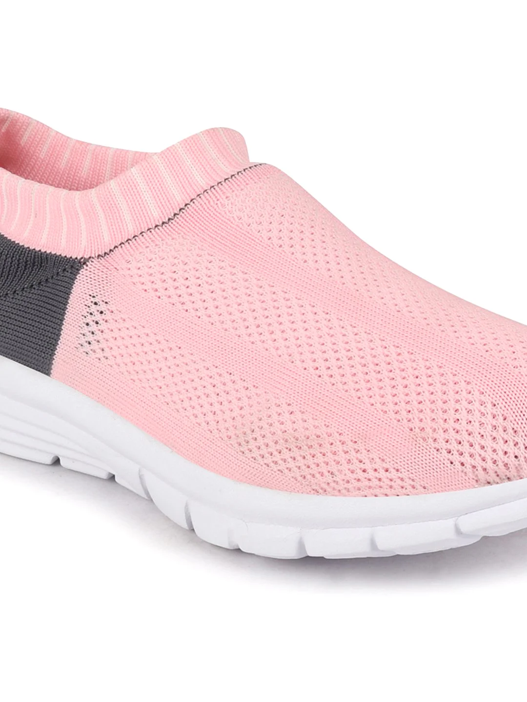 Women Pink/Black Sports Slip-On Walking Shoes