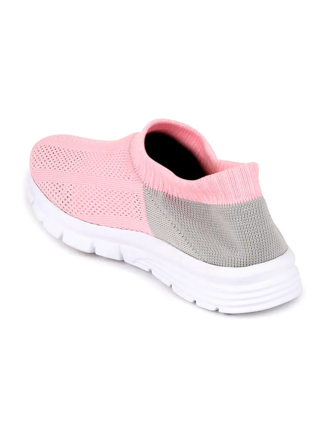 Women Pink/Grey Sports Slip-On Walking Shoes