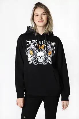 Womens Enygma Skull Butterfly Hoodie