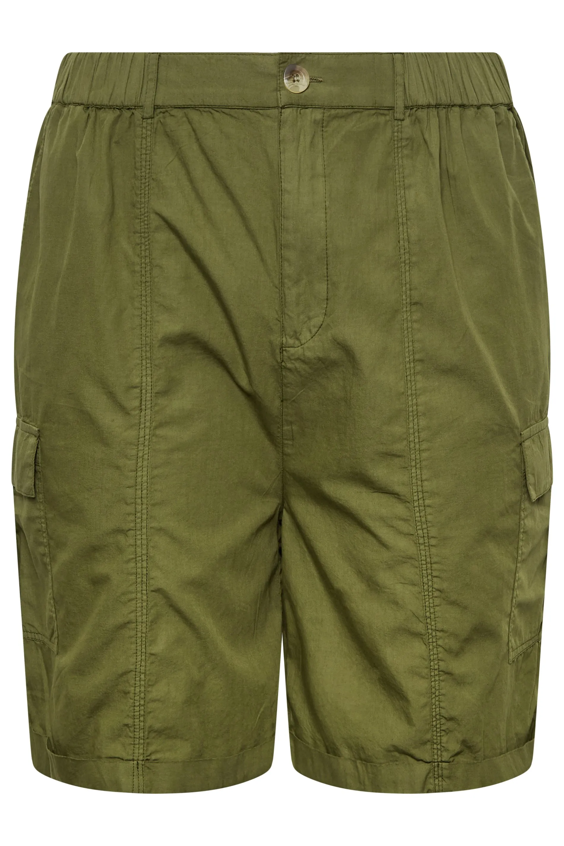 YOURS Curve Khaki Green Cargo Shorts