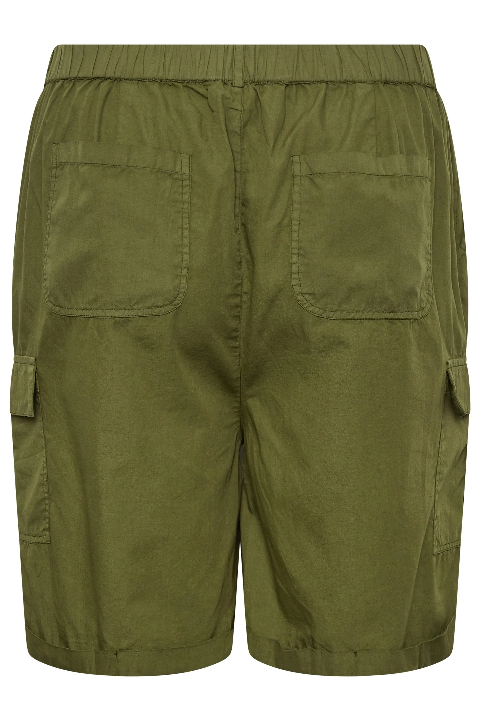 YOURS Curve Khaki Green Cargo Shorts