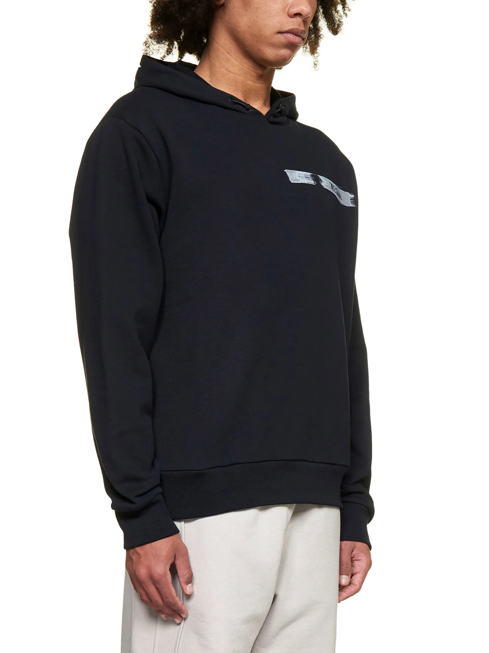 Z Zegna Logo Printed Long-Sleeved Hoodie