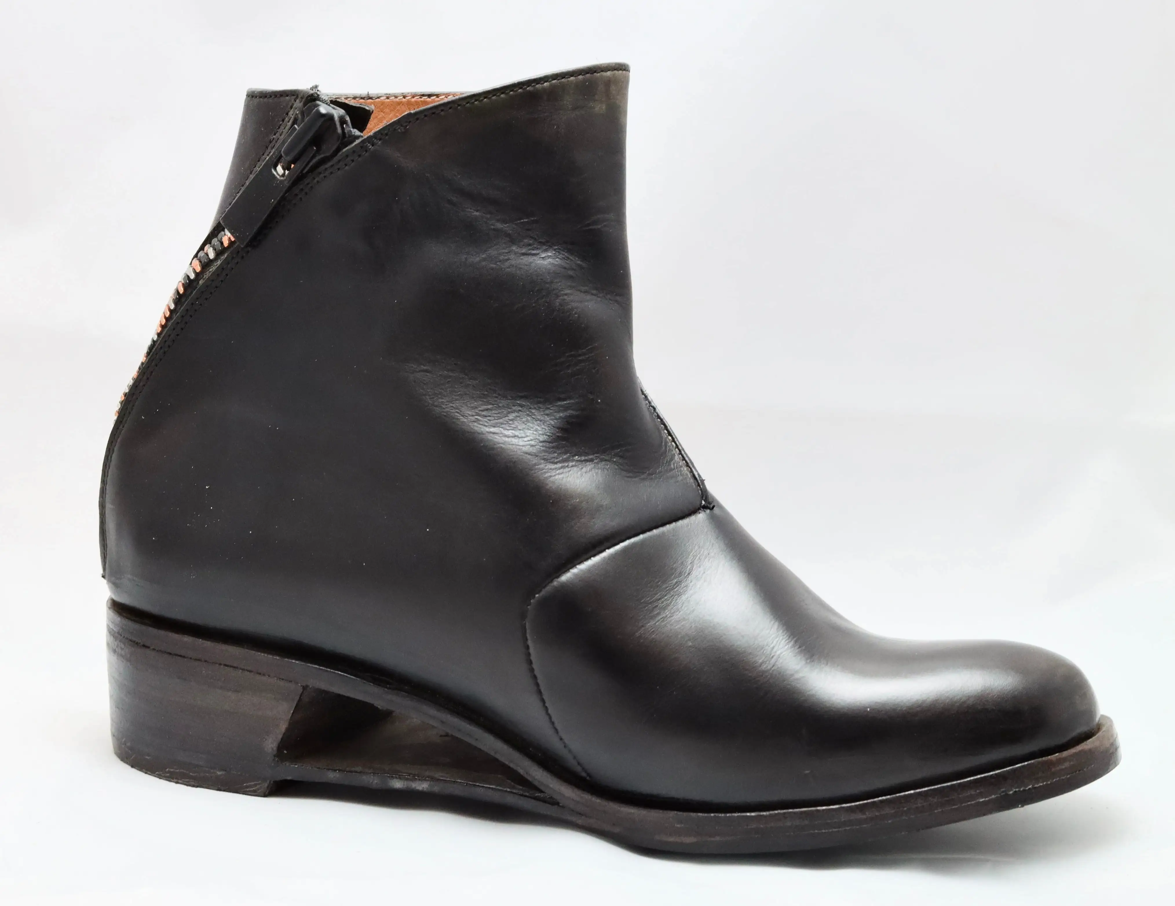 Zip back boot 2 |  Black | Calf